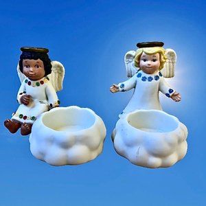 PartyLite Angel Votive Tealight Candle Holder Lot of 2 DAMAGED
